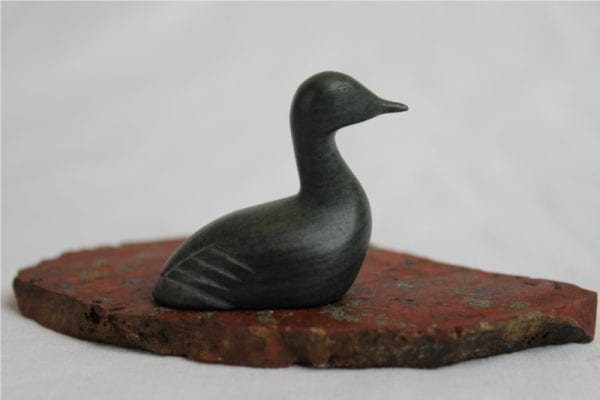 Inuit carving of Duck by Isa Unaluk