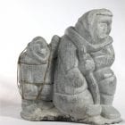 Inuit carving of giant and man by Aisa Amittuk