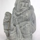 Inuit carving of giant and man by Aisa Amittuk