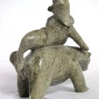 Inuit carving of Sedna and Bear by Kakee Nineosiak