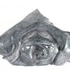 Inuit carving of Head with Fish and Seal by Davidee Nastapoka