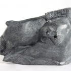 Inuit carving of Head with Fish and Seal by Davidee Nastapoka