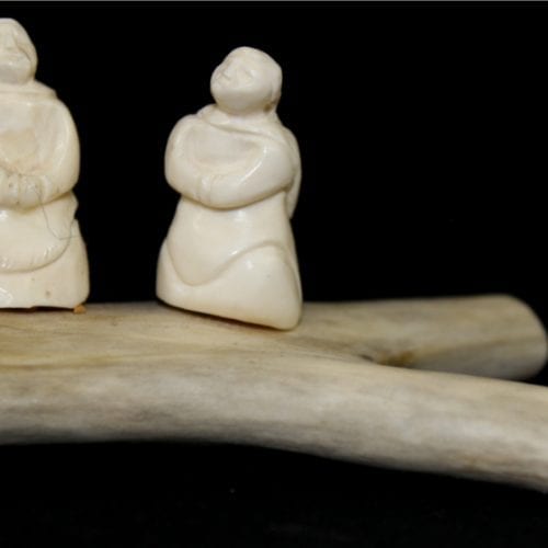 Inuit Carving of Two Women by Bruce Kringa