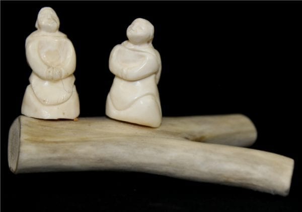 Inuit Carving of Two Women by Bruce Kringa