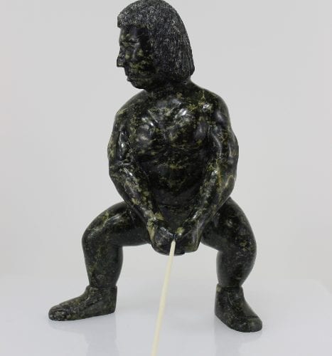 Hammer Throw, Inuit carving by well-known Isaaci Etidloie