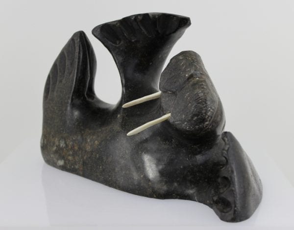 Wonderful Walrus carved by Inuit artist Willie Tertiluk