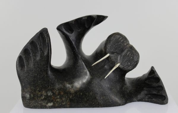 Wonderful Walrus carved by Inuit artist Willie Tertiluk