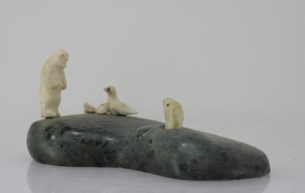 Ivory Inuk, birds and seal, beautifully carved Inuit art