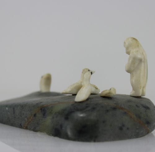 Ivory Inuk, birds and seal, beautifully carved Inuit art
