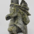 Stunning serpentine carving of a mother and child by Cape Dorset artist Joe Salomonie