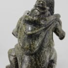 Stunning serpentine carving of a mother and child by Cape Dorset artist Joe Salomonie