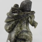 Stunning serpentine carving of a mother and child by Cape Dorset artist Joe Salomonie