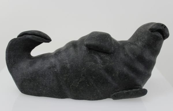 Wonderful Inuit carving of a seal by master carver Bart Hanna