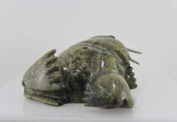 Gorgeous serpentine carving of a walrus with a calf by Peter Parr, an Inuit artist from Cape Dorset