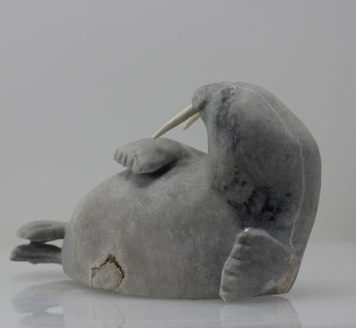 Stunning grey walrus carved by Bart Hanna
