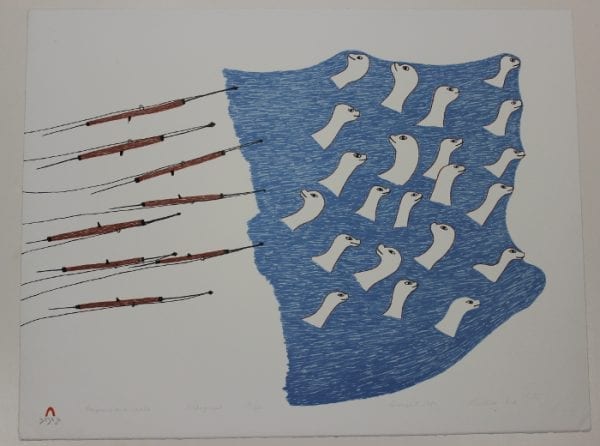 Harpoons and Seals by Pudlo Pudlat, renowned Inuit artist from Cape Dorset