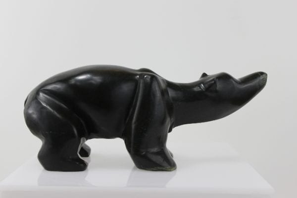 Wonderful, stylized carving of a bear by an unknown artist from Hopedale, Labrador.