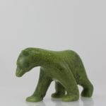 Gorgeous green bear carved by Simeonie Killiktee, an artist from Kimmirut.