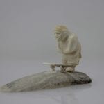 Gorgeous bone and Ivory hunter carved by Maria Kukkurak, an Inuit artist from Kugaaruk.