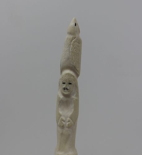 Ivory totem carved by Alexis Milortok, an Inuit artist from Naujaat, Nunavut.