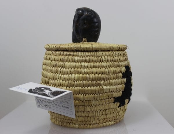 Beautiful basket woven by Lucy Weetaluktuk, an artist from Inukjuak.