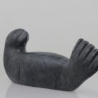 Seal by Nowra Echalook from Inukjuak in grey stone