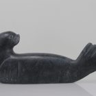 Seal by Nowra Echalook from Inukjuak in grey stone