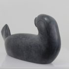 Seal by Nowra Echalook from Inukjuak in grey stone