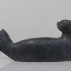 Seal by Nowra Echalook from Inukjuak in grey stone