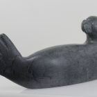 Seal by Nowra Echalook from Inukjuak in grey stone