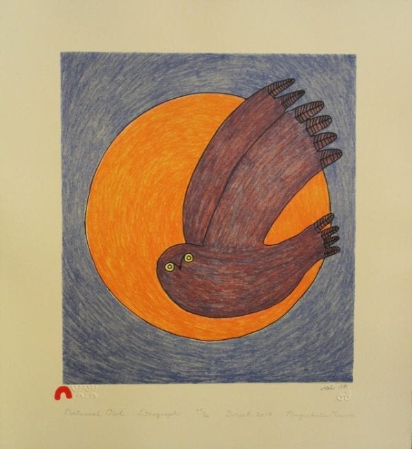 Print Nocturnal Owl by Ningiukulu Teevee from Cape Dorset - Kinngait