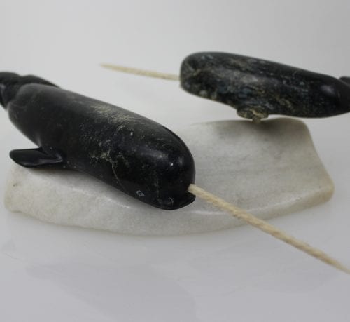 Narwhals by Pitseolak Qimirpik from Kinngait/Cape Dorset