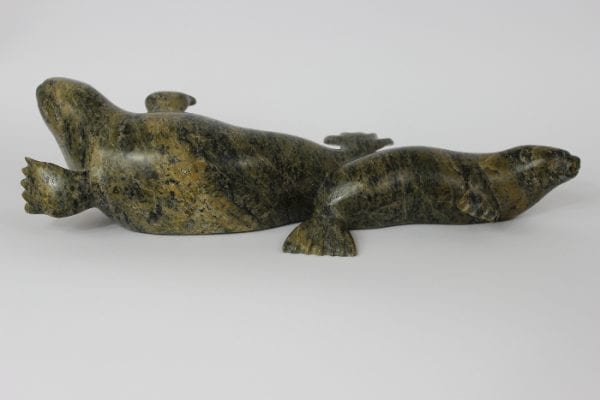 Seal with Pup by Ejetsiak Pitsiulak from Cape Dorset/Kinngait