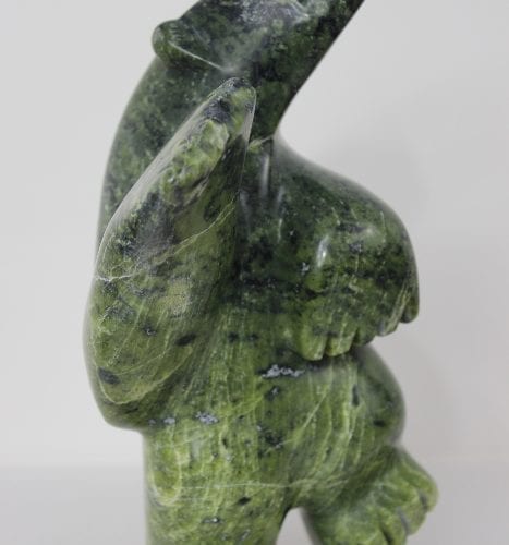 Green Serpentine Dancing Bear by Sapa Ashoona from Cape Dorset/Kinngait