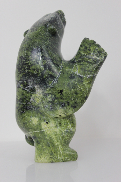 Green Serpentine Dancing Bear by Sapa Ashoona from Cape Dorset/Kinngait