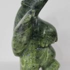 Green Serpentine Dancing Bear by Sapa Ashoona from Cape Dorset/Kinngait