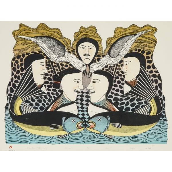 Women Speak of Spring Fishing by Kenojuak Ashevak from Cape Dorset/Kinngait