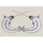 Sparring Narwhals by Quvianaqtuk Pudlat 21-15 2021 Dorset Print Collection