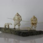 Miniature Family Hunting Scene by Mark Tungilik from Repulse Bay/Naujaat