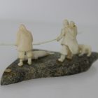 Miniature Family Hunting Scene by Mark Tungilik from Repulse Bay/Naujaat