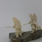 Miniature Family Hunting Scene by Mark Tungilik from Repulse Bay/Naujaat