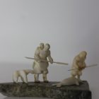 Miniature Family Hunting Scene by Mark Tungilik from Repulse Bay/Naujaat