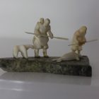 Miniature Family Hunting Scene by Mark Tungilik from Repulse Bay/Naujaat