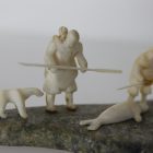 Miniature Family Hunting Scene by Mark Tungilik from Repulse Bay/Naujaat