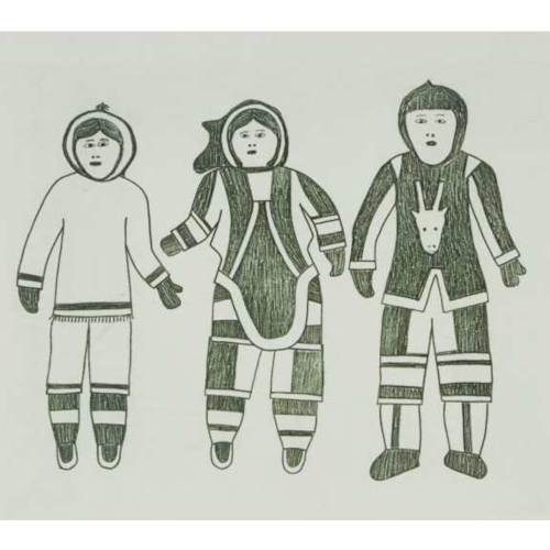 Print of Playmates by Jamasie Teevee from Cape Dorset/Kinngait