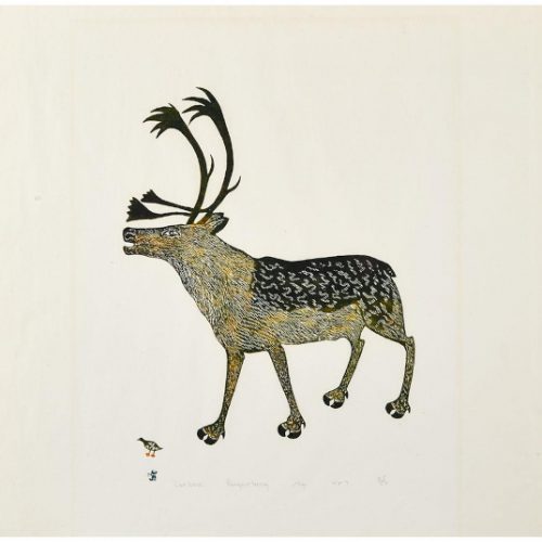 Print of Caribou by Lipa Pitsiulak from Pangnirtung