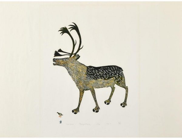 Print of Caribou by Lipa Pitsiulak from Pangnirtung
