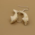 Pair of Ivory Earrings of Whales by Isabelle Kridluar from repulse Bay / Naujaat