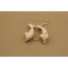 Pair of Ivory Earrings of Whales by Isabelle Kridluar from repulse Bay / Naujaat