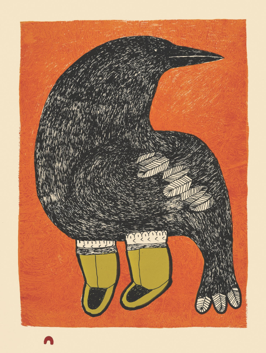 Painted Raven by Ningiukulu Teevee from the 2022 Dorset Print Collection